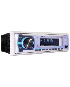 Pyle PLMRB29W Single-DIN In-Dash Digital Marine Stereo Receiver with Bluetooth (White)